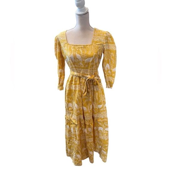 Beyond by Vera 1878 Poppy HARMONY GOLD Maxi Dress M - Picture 4 of 9